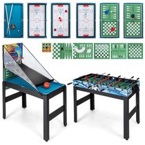 Mesa de Jogos 14 em 1 para Diversão em Casa com Pebolim, Hóquei, Basquete, Pingue-Pongue, Sinuca, Xadrez, Boliche, Damas e Shuffleboard, Giantex,