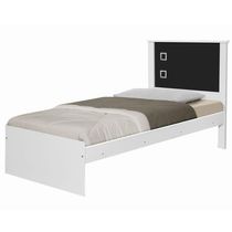 Cama Solteiro Reino Branco/Preto G68 - Gran Belo