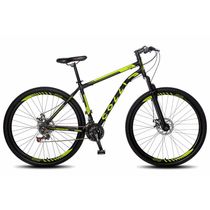 Bicicleta Athena Aro 29 Aço 21v Suspensão Dianteira Freio Mecânico Preto/Amarelo Neon - Colli Bike