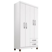 Guarda Roupa Solteiro 4 Portas Modena I03 Flex Branco/Azul/Rosa - Mpozenato