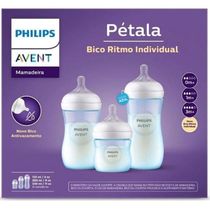 Kit 3 Mamadeiras ANTI-COLIC Petala 125/260/330ML Azul Philips AVENT SCD838/29