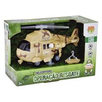 Helicoptero Operaçao Resgate com Som e LUZ Bege DM TOYS DMT6163