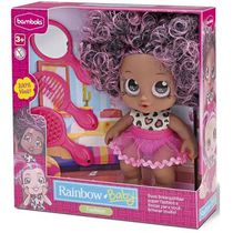 Boneca BABY Rainbow Fashion Negra com Acessorios Bambola