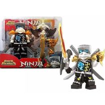 Boneco BLOCK Heroes Mini Ninja Hakkin Mestre do Gelo Polibrinq BL587