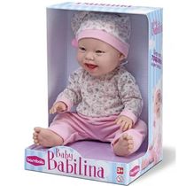 Boneca BABY Babilina Soninho C/ Pijama e Toquinha de Dormir 34CM