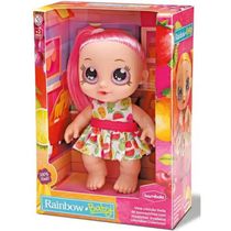 Boneca Menina Bebe Divertida Rainbow BABY Morango