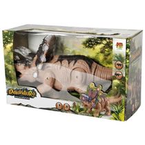 Boneco Dinossauro com LUZ e Som Marrom DM TOYS DMT5134