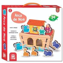 Conjunto de Blocos Madeira ARCA de Noe 3D NIG Brinquedos