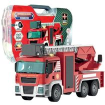 Caminhão Bombeiro Monta Desmonta Didático LUZ Som Fricção Polibrinq