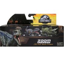 Jurassic WORLD 3 Carrinhos Zoom Riders T.REX, Indoraptor e Triceratops SUNNY 3034