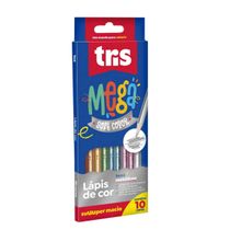 Lápis de Cor Mega Soft Color c/ 10 Cores Metálicas - Tris