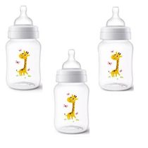 Kit com 3 Mamadeiras Classica Girafa 260ML Philips AVENT SCF821/12