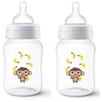 Kit com 2 Mamadeiras Classica Macaco 260ML Philips AVENT SCF821/11
