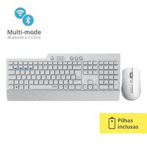 Kit Teclado e Mouse Rapoo Sem Fio BT+2.4Ghz Pilha Inclusa 8200T - RA006OUT [Reembalado] RA006OUT