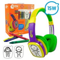 Fone de Ouvido Infantil OEX KIDS Cartoon HP302 85DB Verde e Roxo