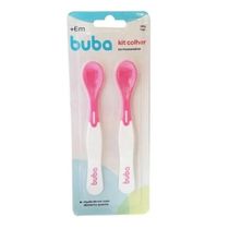 Kit 2 Colheres Termossensivel Muda COR Bebe Rosa Buba 11750