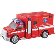 Ambulancia Fricçao com Som e LUZ Vermelho DM TOYS DMT6164