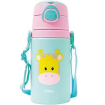 Garrafinha Aluminio com Canudo Animal FUN Girafa 400ML Buba