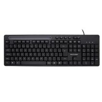 Teclado Com Fio Slot Conexão USB Cabo de 130cm Teclas Multimídia Slot p/ Tablet até 10" Preto - TC262 TC262