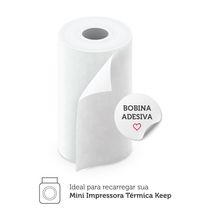 Papel Térmico Adesivo 3 Rolos p/ Mini Impressora 57x30mm Keep - KP003 KP003