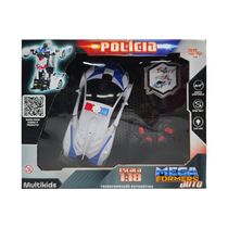 Carrinho Transformável Controle Remoto Megaformers Auto Police com Luz Multikids - BR1487 BR1487