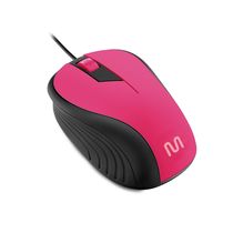 Mouse Com Fio Wave Conexão USB 1200dpi Cabo de 130cm 3 Botões Textura Emborrachada Rosa - MO223OUT [Reembalado] MO223OUT