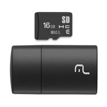 Pen Drive 2 em 1 Leitor USB + Cartão de Memória Classe 10 16GB Preto Multi - MC162 MC162