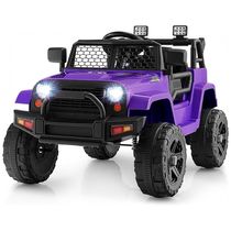 Carro Elétrico Infantil a Bateria 12V com Luzes LED, Buzina. MP3 e Suspensão de Mola, HONEY JOY, Roxo