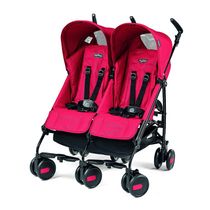 Carrinho de Bebê Duplo para Crianças Menores de 3 Anos, Peg Perego Pliko Mini, Vermelho