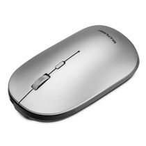 Mouse Sem Fio Slim Clique Silencioso Conexão Bluetooth e Usb 1600dpi Ajustável 4 Botões com Pilha Inclusa Cinza - MO332 MO332