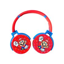 Fone de Ouvido Bluetooth Infantil Mario Headphone Vermelho