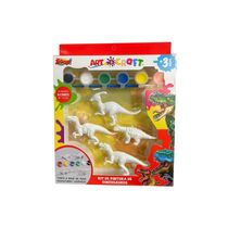 Brinquedo Kit 4 Dinossauros Para Colorir Art Craft Zoop Toys