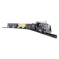 Pista De Trem Locomotiva 4 Vagões Som E Luz Dm toys - 5750