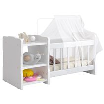 Berço Para Boneca Cristal Ursinho C02 Brinquedo Infantil Branco - Lyam Decor