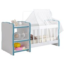 Berço Para Boneca Cristal Ursinho C02 Brinquedo Infantil Branco Azul - Lyam Decor