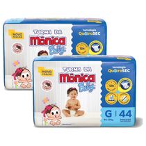 Kit 2 Fraldas Turma da Mônica Baby Mega G com 44un cada