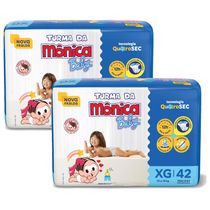 Kit 2 Fraldas Turma da Mônica Baby Mega XG com 42un cada