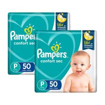 Kit Fralda Pampers Confort Sec Tamanho P com 100 Unidades