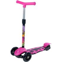 Patinete Radical Power Trinete 3 Rodas Rosa Dobrável Dm Toys