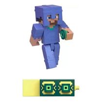 Boneco Minecraft Steve - Com Nova Armadura + Peça Do Portal