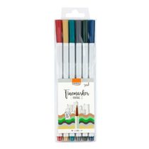 Canetinha Hidrográfica FineMarker 1.0mm - Cores Vitage- Kit com 6 Um -BRW