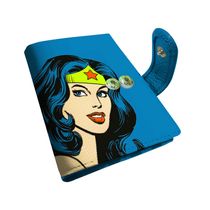 Porta Cartões Pu Dco Wonder Woman Face Azul