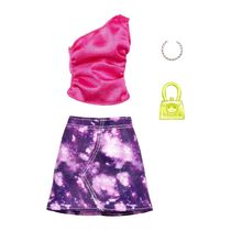 Barbie Fashionista Blusa Rosa e Saia Roxa - Mattel