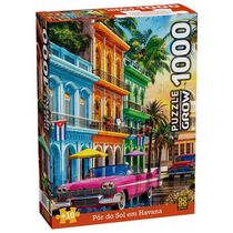 Puzzle 1000 Peças Por do Sol em Havana - Grow