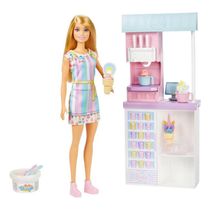 Boneca Barbie Profissões Sorveteria Divertida De Massinha