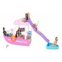 Boneca Barbie Barco Dos Sonhos Com Escorregador +20 Peças