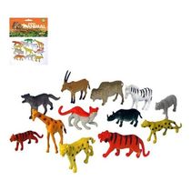 Kit 12 Animais Da Selva Selvagem Reino Animal Pequeno