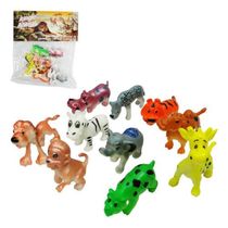 Kit 10 Animais Selvagem De Cartoon Jungle Colorido E Fofinho