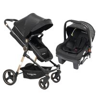 Carrinho com Bebê Conforto TS Aston com Base Gold/Black Premium Baby