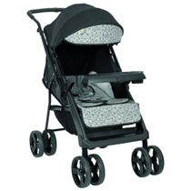 Carrinho de Bebê Joy II Tutti Baby Preto e Cinza